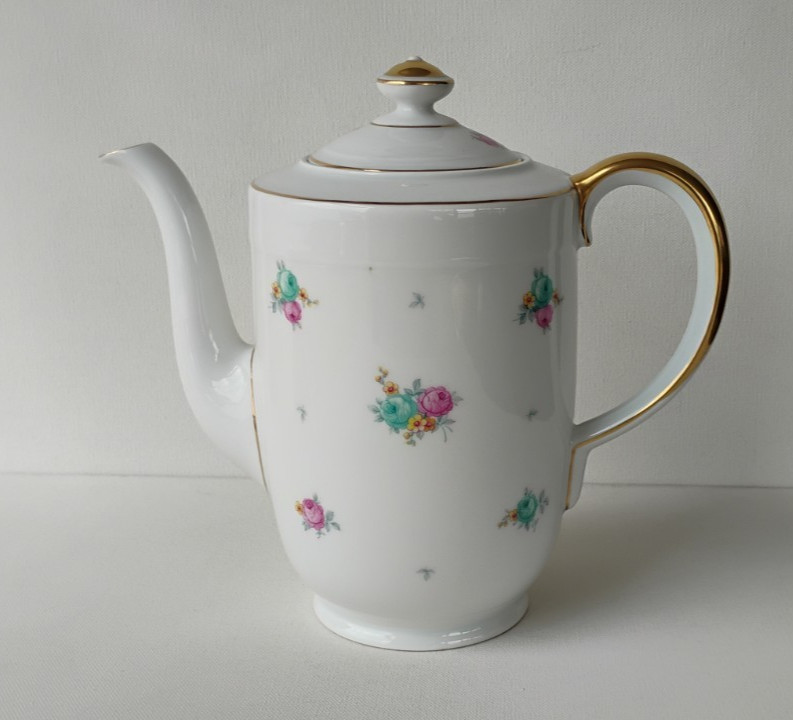 Kpm Fine German Porcelain Flower Pattern Coffee Pot