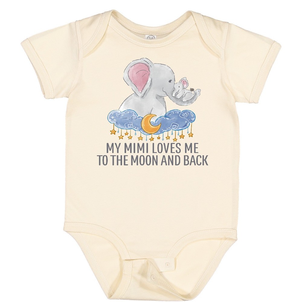 Inktastic My Mimi Loves Me To The Moon And Back Elephants In Baby Bodysuit From