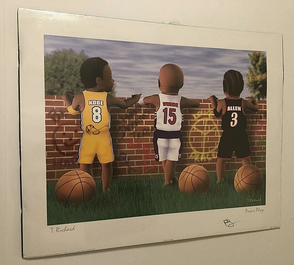 T. Richard Power Play Basketball Kobe Vince Allen Art Print Poster New Signed