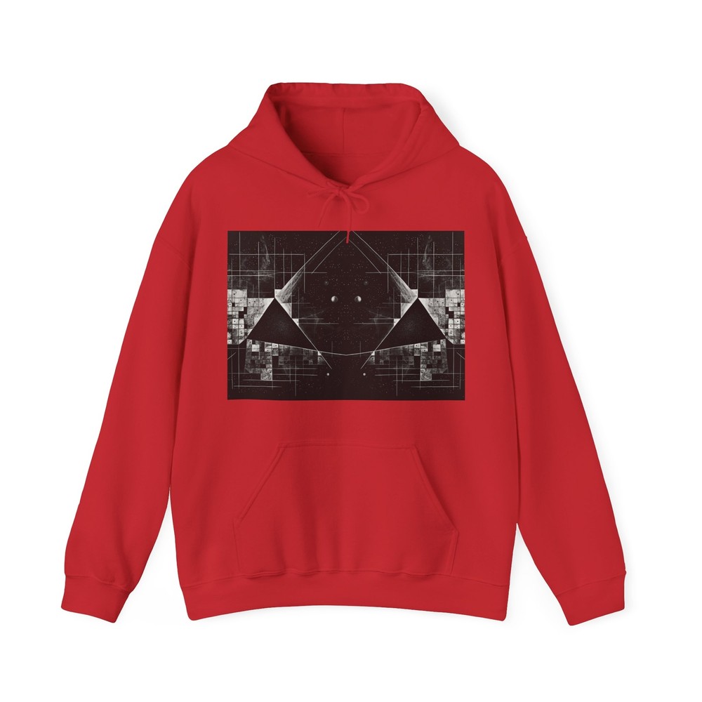 Geometric Abstract Graphic Print LS Unisex Art Heavy Blend™ Hooded Sweatshirt-image
