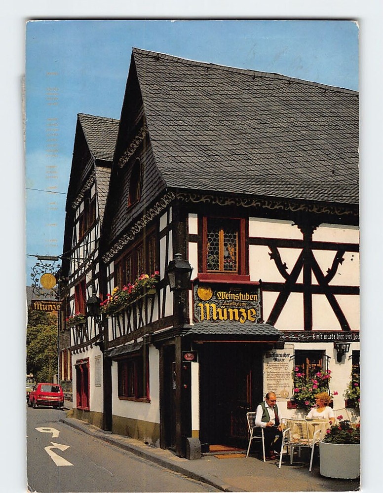 Postcard Wine Shop Münze Bacharach Germany