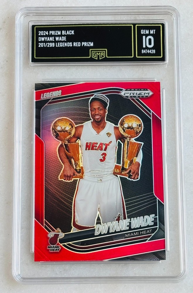 2024-25 Panini Prizm Black Dwayne Wade #261 Legends Red Prizm /299 GEM MINT 10