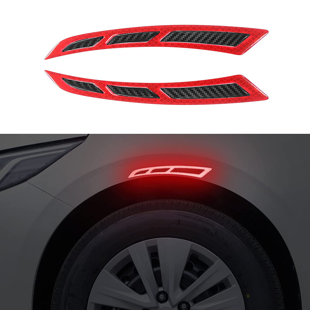 2x Red 22CM Flexible PVC Car Fender Flares Arch Wheel Eyebrow Guard Anti-Scratch