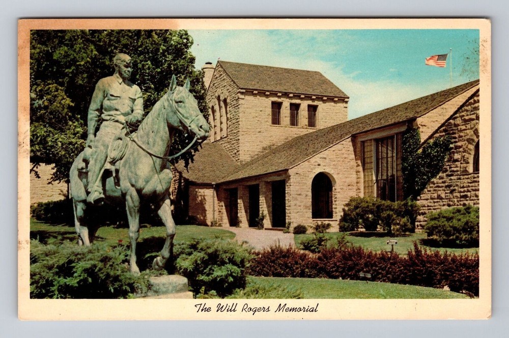 Oklahoma OK Claremore The Will Rogers Memorial Vintage Postcard