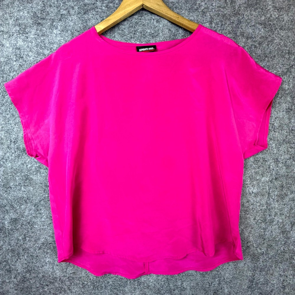 Vintage Separate Issue Fuchsia Blouse Top Womens Hot Pink Dopamine Office Siren