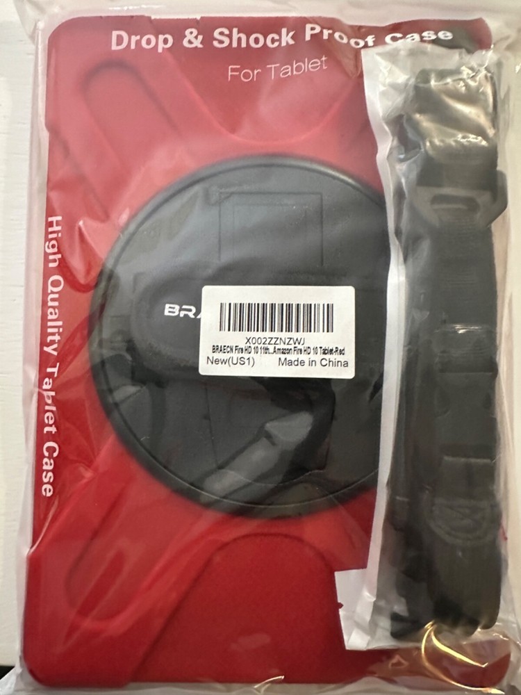 Braden brandAmazon Fire 10th 11th Gen Tablet Cover shock proof Red with strap