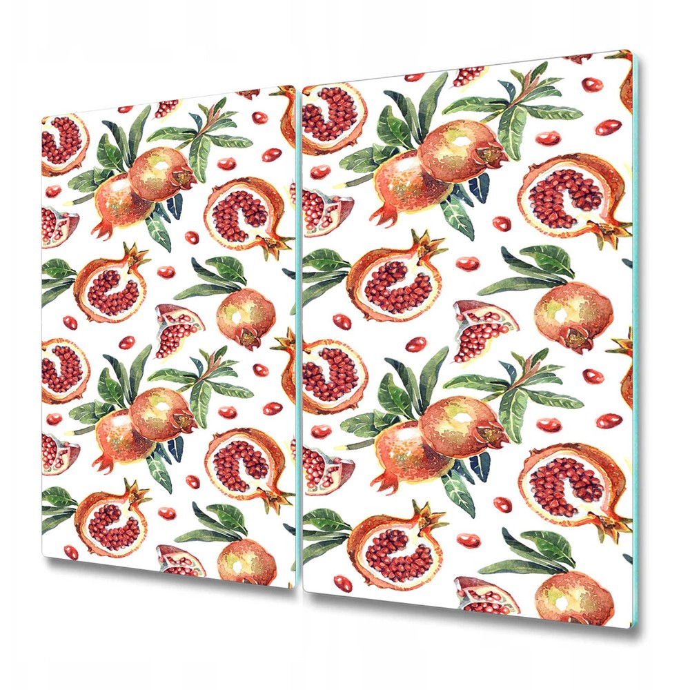 Glass Chopping Cutting Board Floral and Fruit Vintage Watercolour 2x30x52