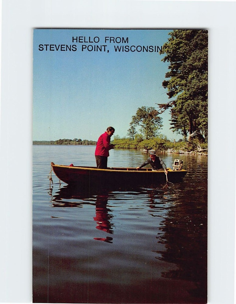 Postcard Cant Let This One Get Away! Hello From Stevens Point Wisconsin USA