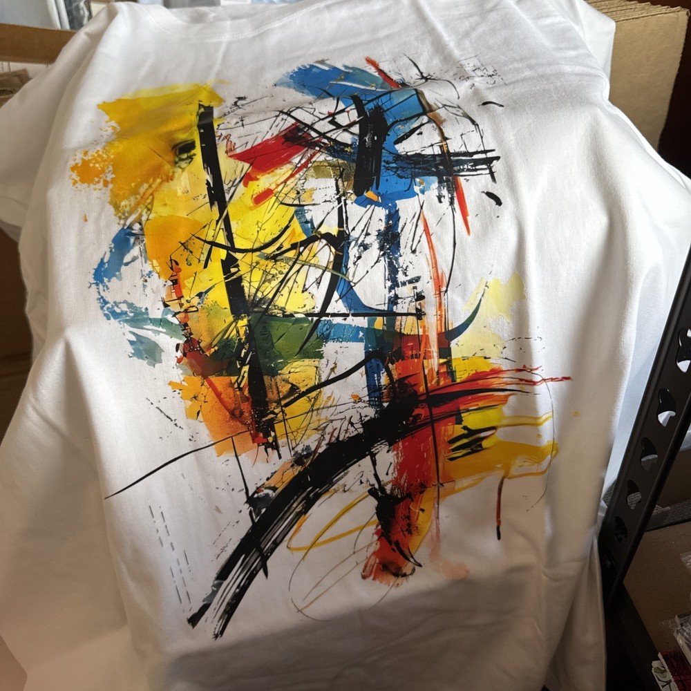 Graphic Abstract Art T-Shirt Large Cotton NEW Shipping Included-image