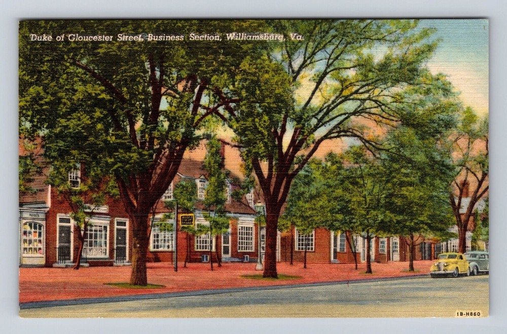 Williamsburg VA-Virginia, Duke Of Gloucester Street, Antique, Vintage Postcard