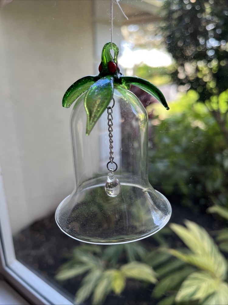 3.5-Inch Tall Glass Bell Christmas Ornament 2.5-Inch Diameter