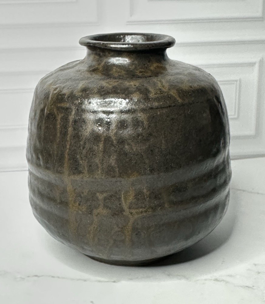 Studio Pottery Vase Earth Tone Rustic Brown Small Bud Vase 4 Inch