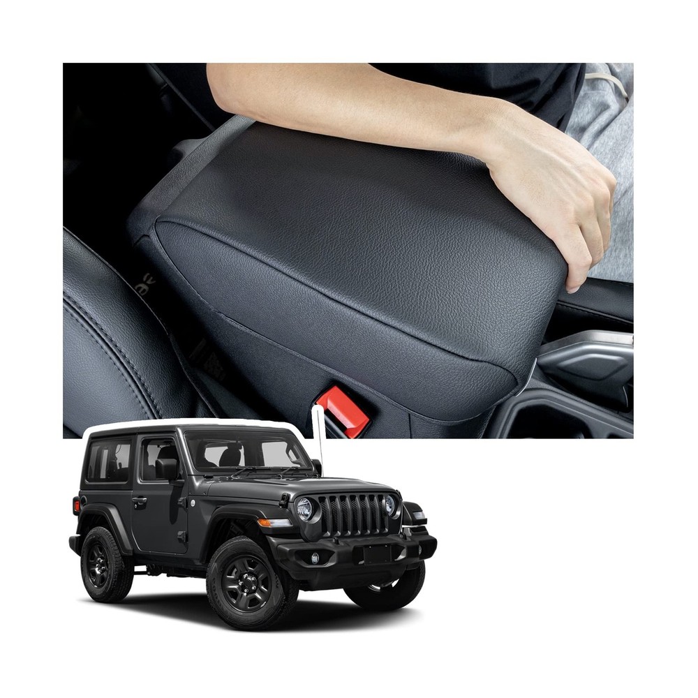 Center Console Armrest Cover Compatible with Jeep Wrangler JL/JLU 2018-2024 2...