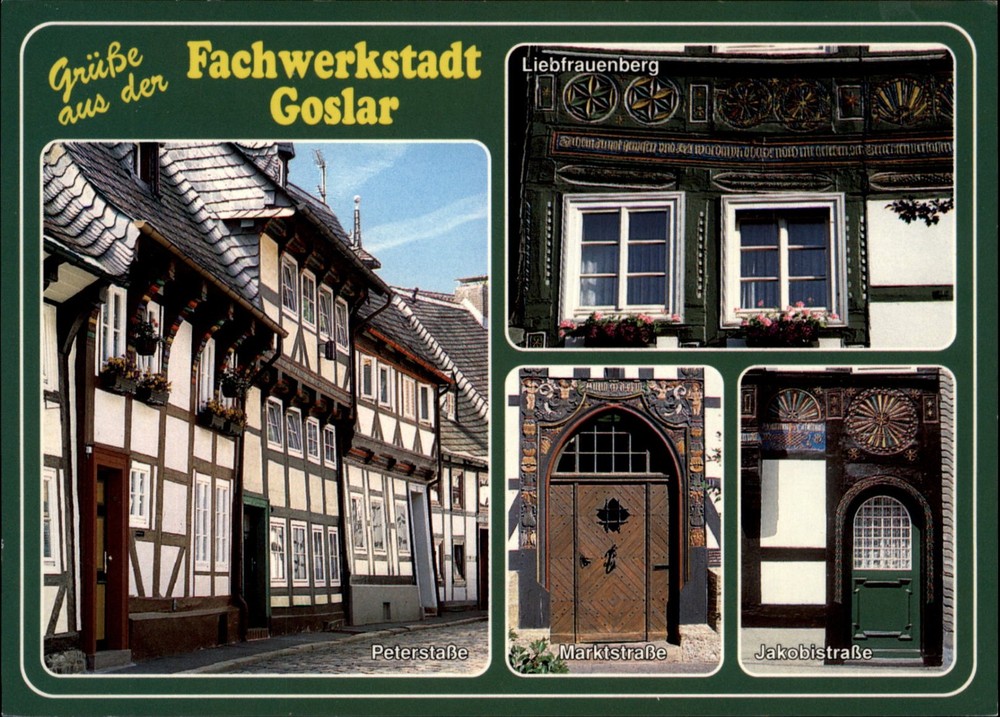 Gruss Aus Fachwerkstadt Goslar Goslar Lower Saxony Germany vintage postcard e914
