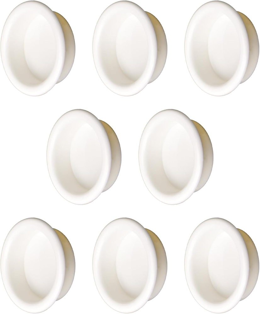 MOROBOR 8 Pack Closet Door Finger Pull, Plastic round Sliding Pull, Recessed Kit