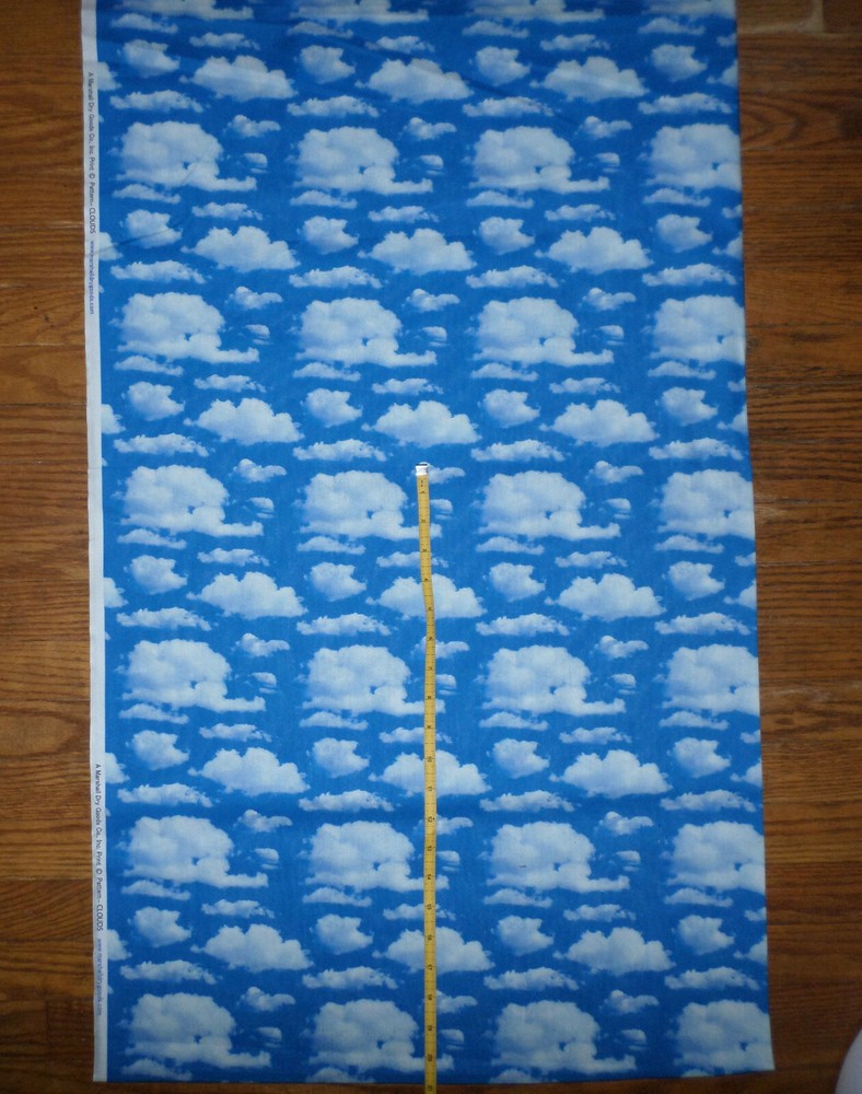 New Bright BLUE SKY CLOUDS Cotton FABRIC - bty - by Marshalls - by the yard