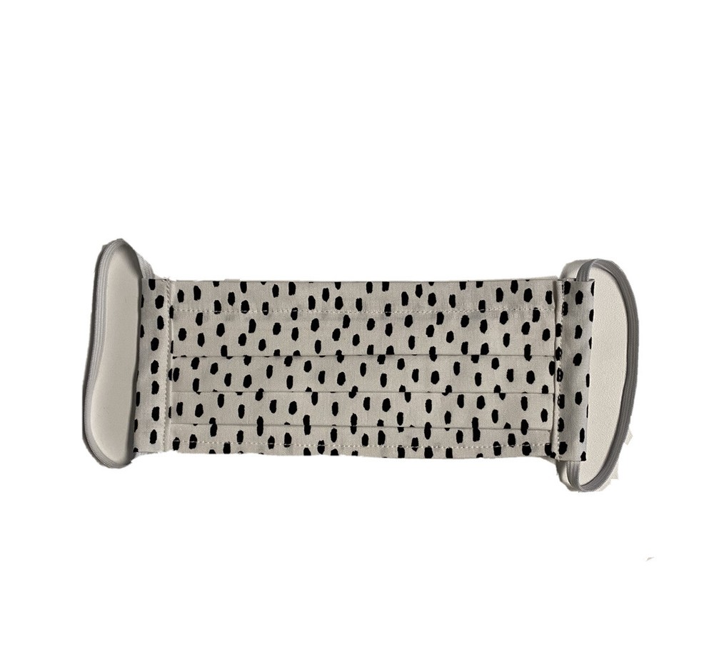 Abstract Black Dots Cotton Face Mask with Nose Wire & Filter Pocket  -image