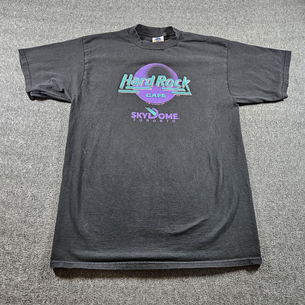 Vintage Hard Rock Cafe Shirt Mens XL Black Skydome Toronto 1989 Graphic 80s Tee