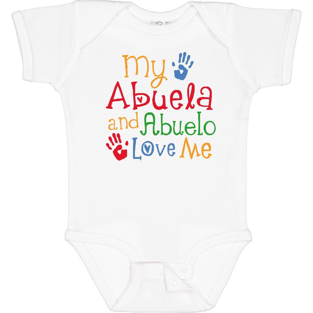 Inktastic My Abuela And Abuelo Love Me Baby Bodysuit Cute Childs Boys Girls-image