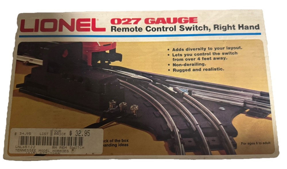Vintage Lionel Left-Hand Remote Train Switch No. 6-5121 .027 Gauge NIB  