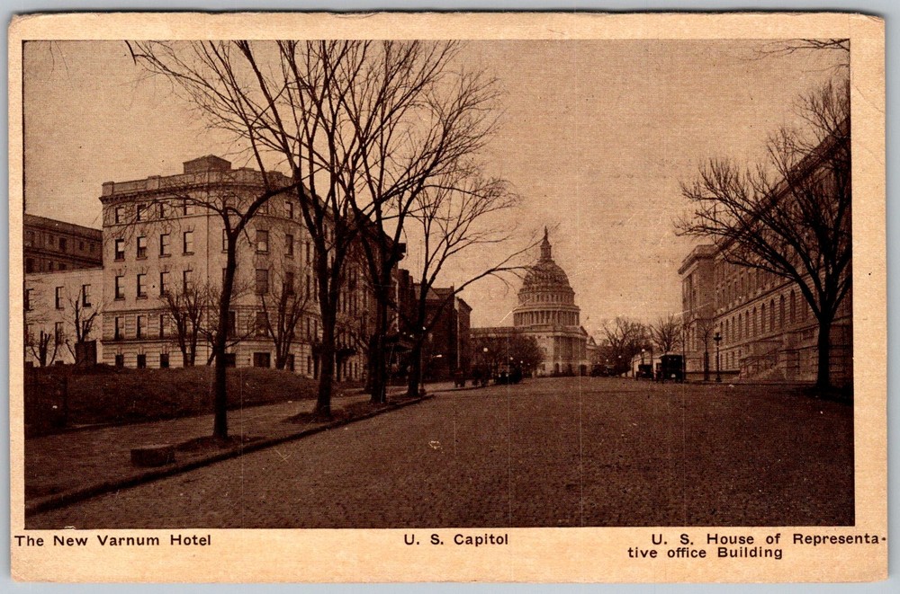 Antique Postcard New Varnum Hotel U.S Washington, DC 1910s