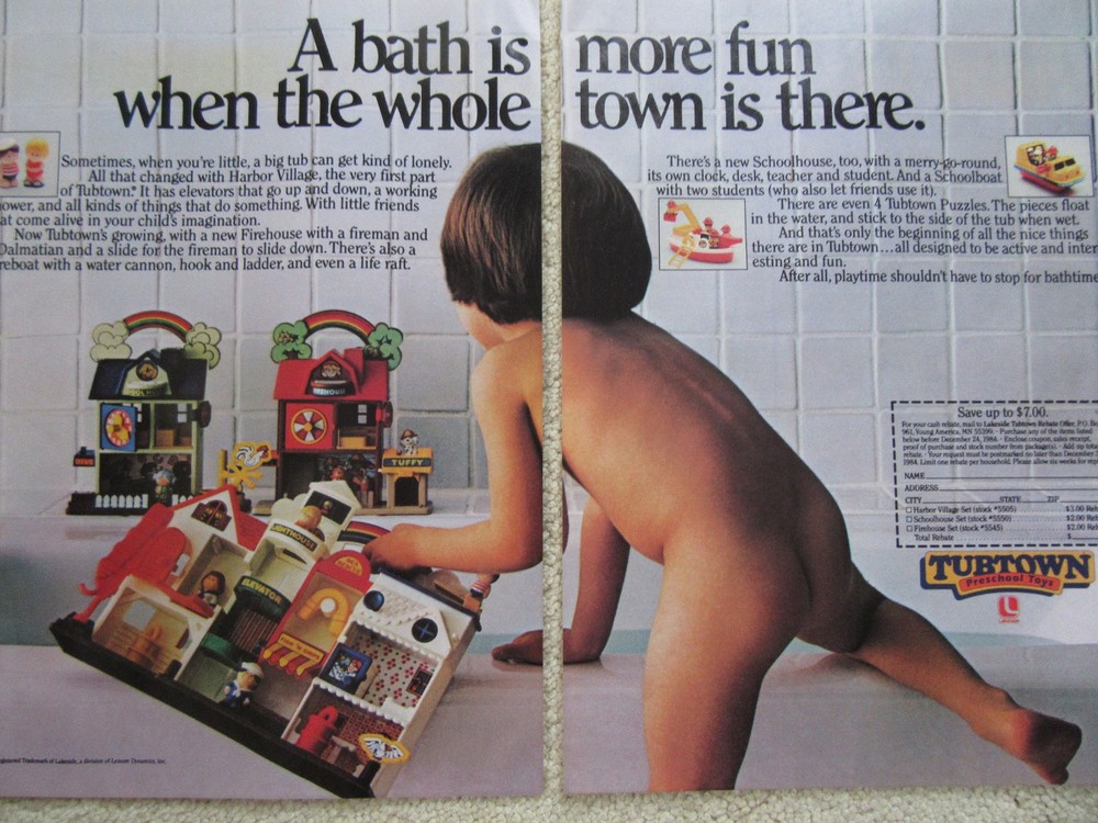 Tubtown Preschool Toys, Tub Toys, Lakeside, Toy, 1984 Ad