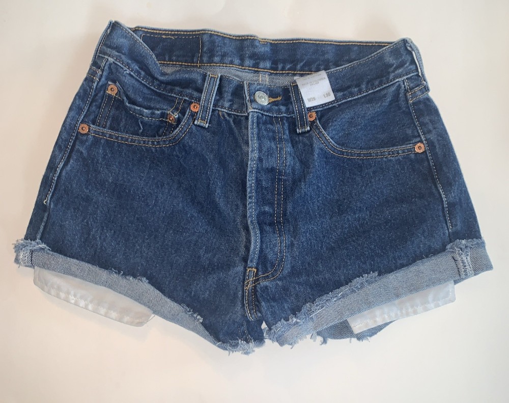 Women Denim Shorts 29 cut off jean 501 waist 29 button fly 5 Pocket
