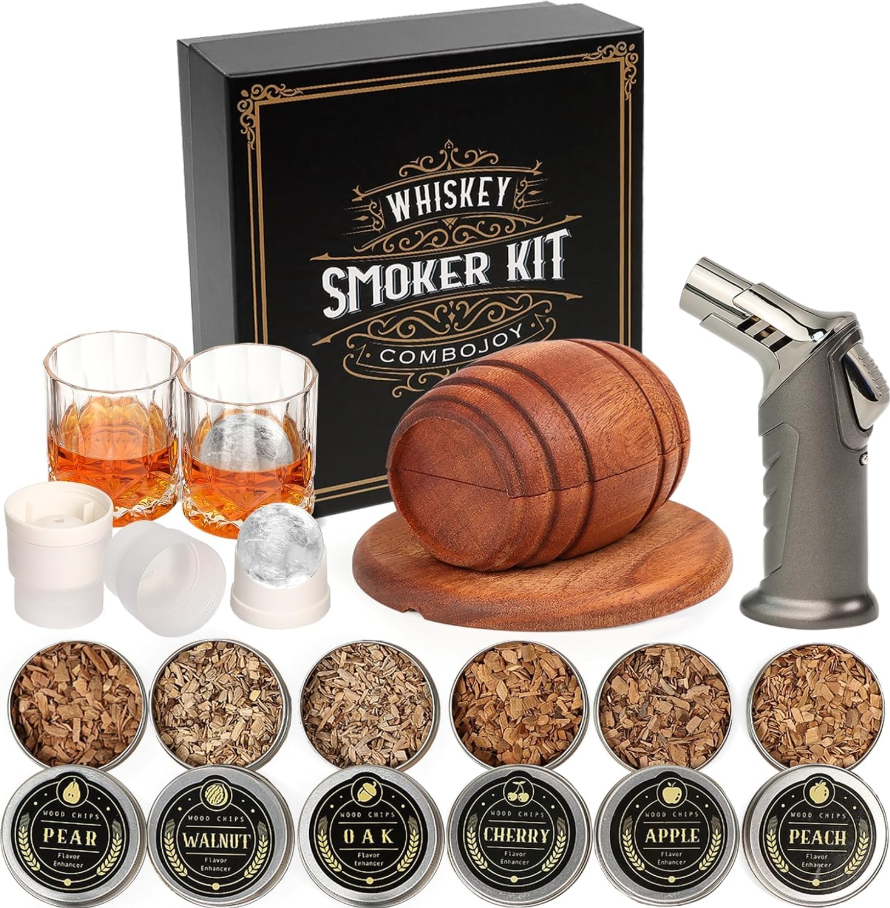 Whiskey Smoker Kit with Torch for Old Fashioned Cocktails – Perfect Gift for Men