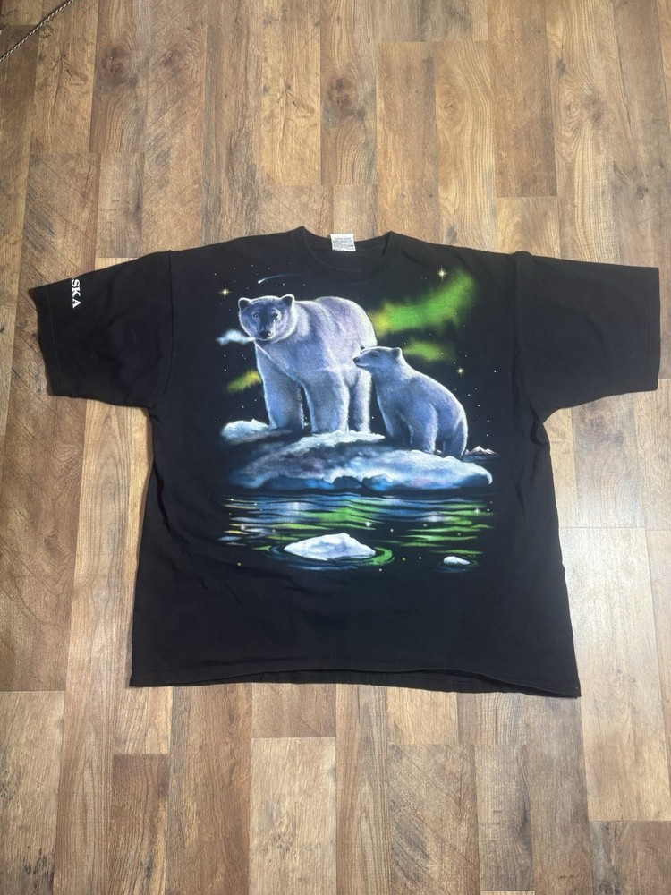 Vintage AOP 1999 Liquid Blue Polar Bear T Shirt XXL