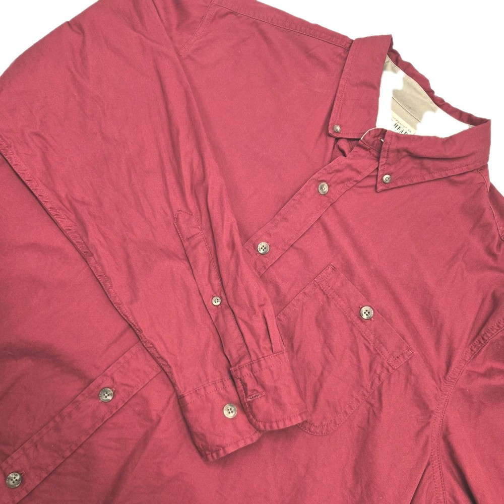 Red Head Brand Co Shirt Mens XL Red 100% Cotton Long Sleeve Button Down Casual
