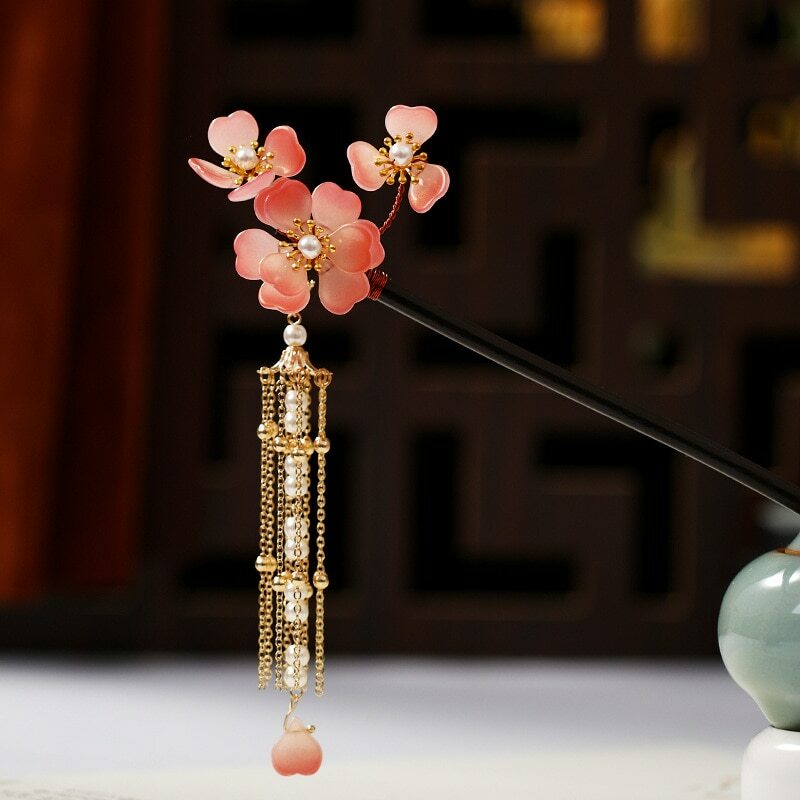 Chinese Antiquity Headgear Wooden Tassel Hairpin Girl Hair Accessories Dress Up