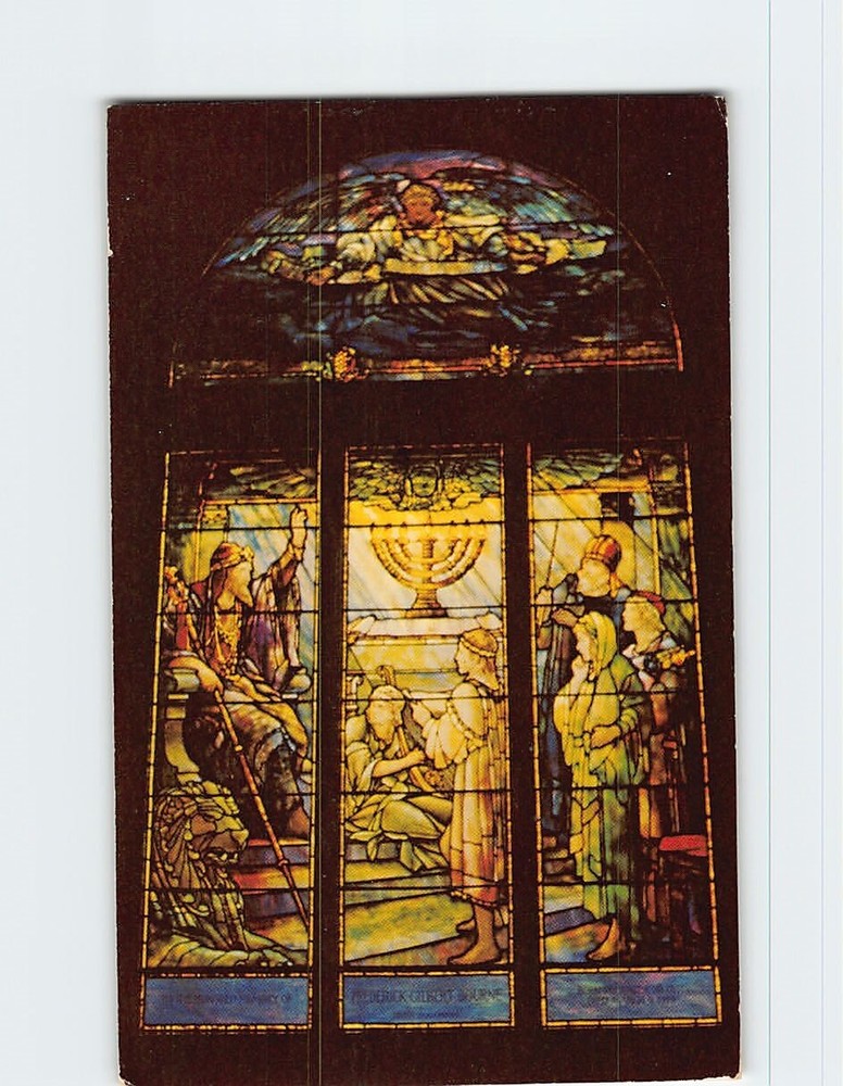 Postcard Bourne Memorial Window Faith Chapel Jekyll island Georgia USA