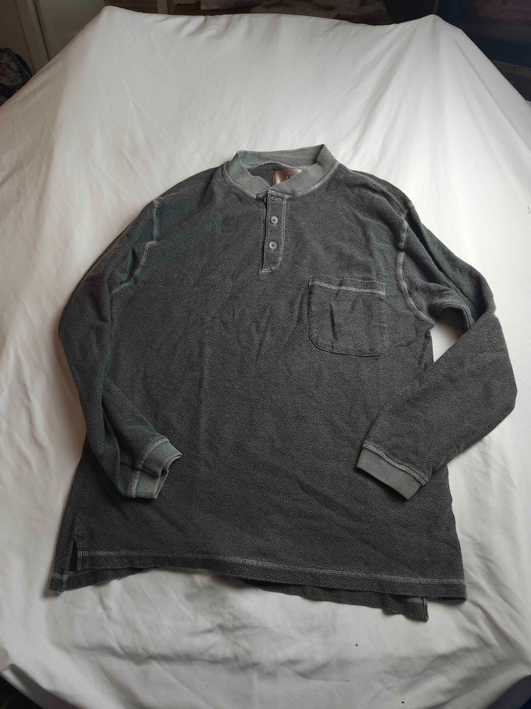 The Territory Ahead Shirt Mens Large Black Henley Long Sleeve Outdoor Casual