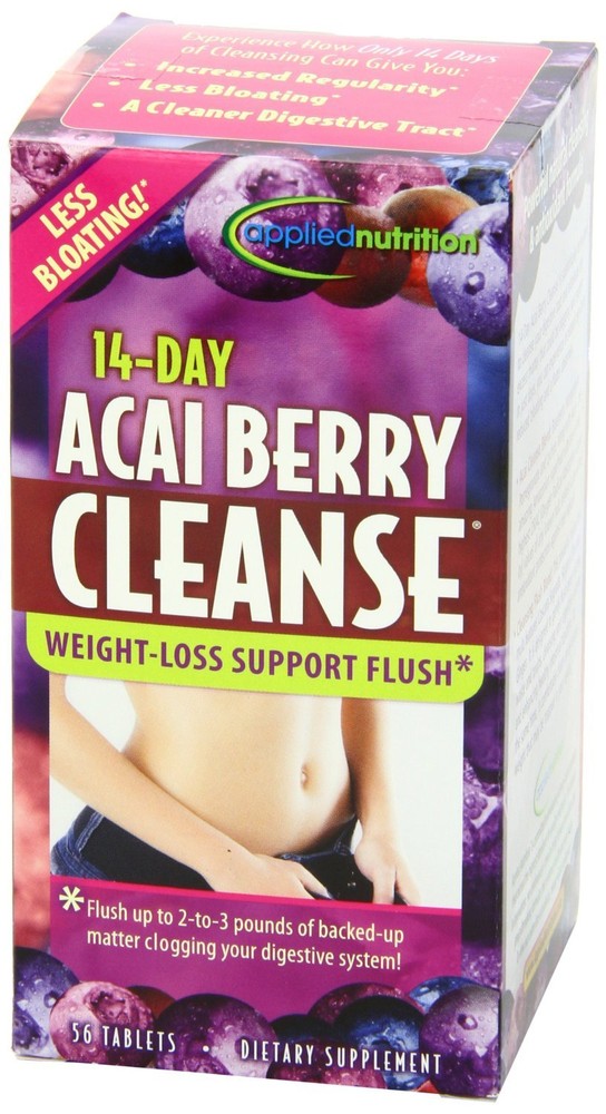 Acai Berry Cleanse Supplement, Weight Loss Support Flush 56 Tablets (Pack Of 2)-image