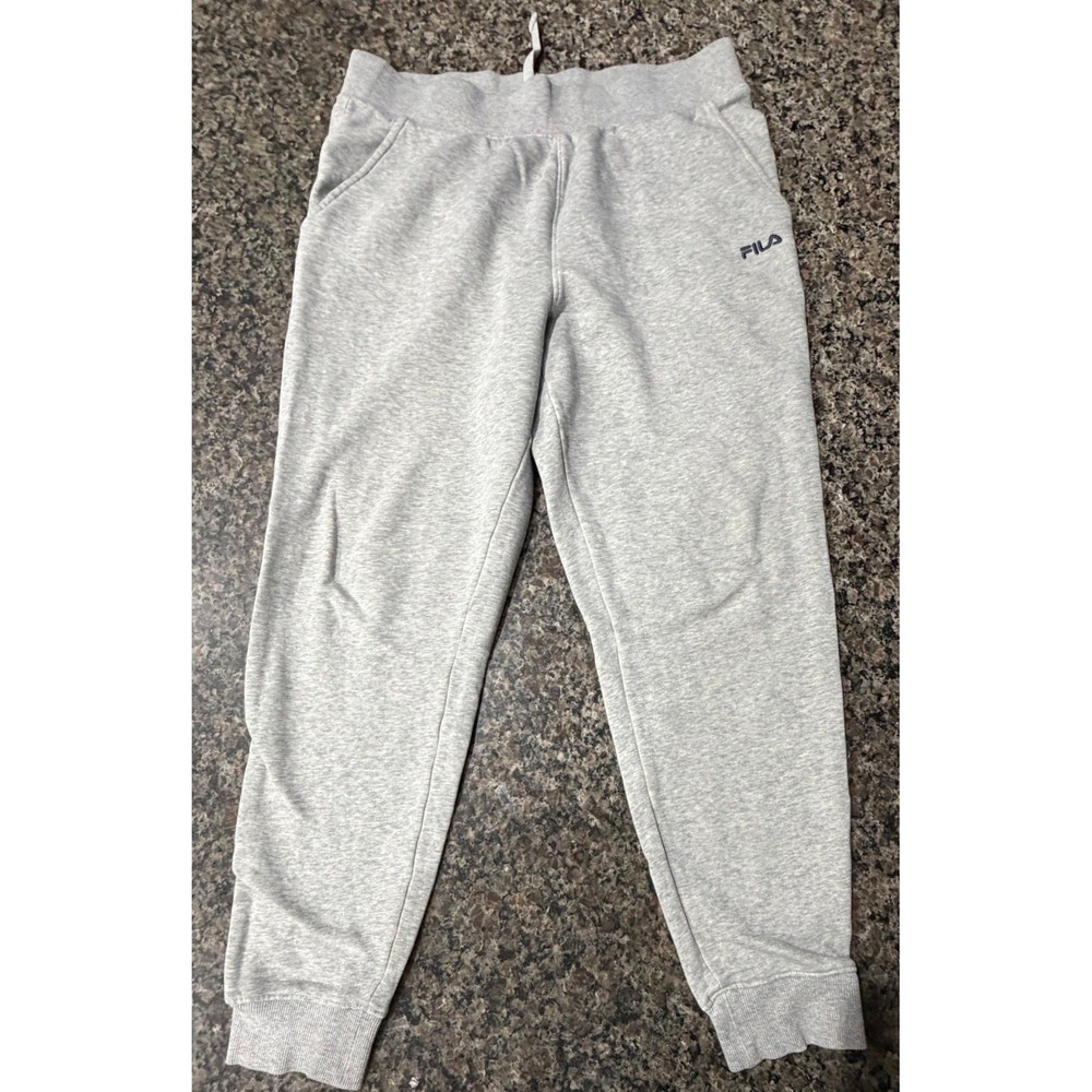Fila Mens Gray Jogger Sweatpants Size Large Fleece Lined Athletic Gym Pants