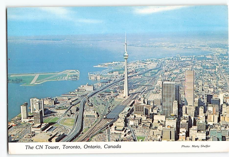 Postcard Aerial View CN Tower Toronto Ontario Canada