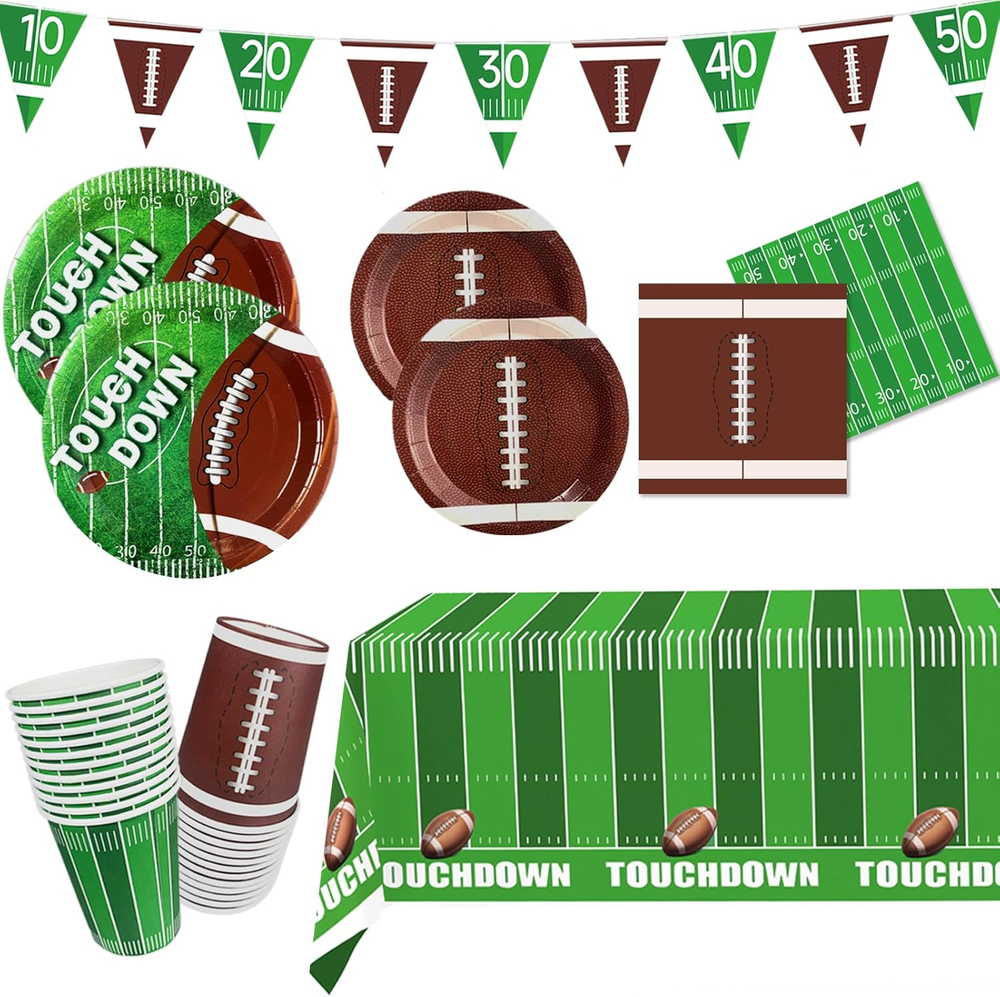 Ultimate 98-Piece Football Party Set for 24 Guests  