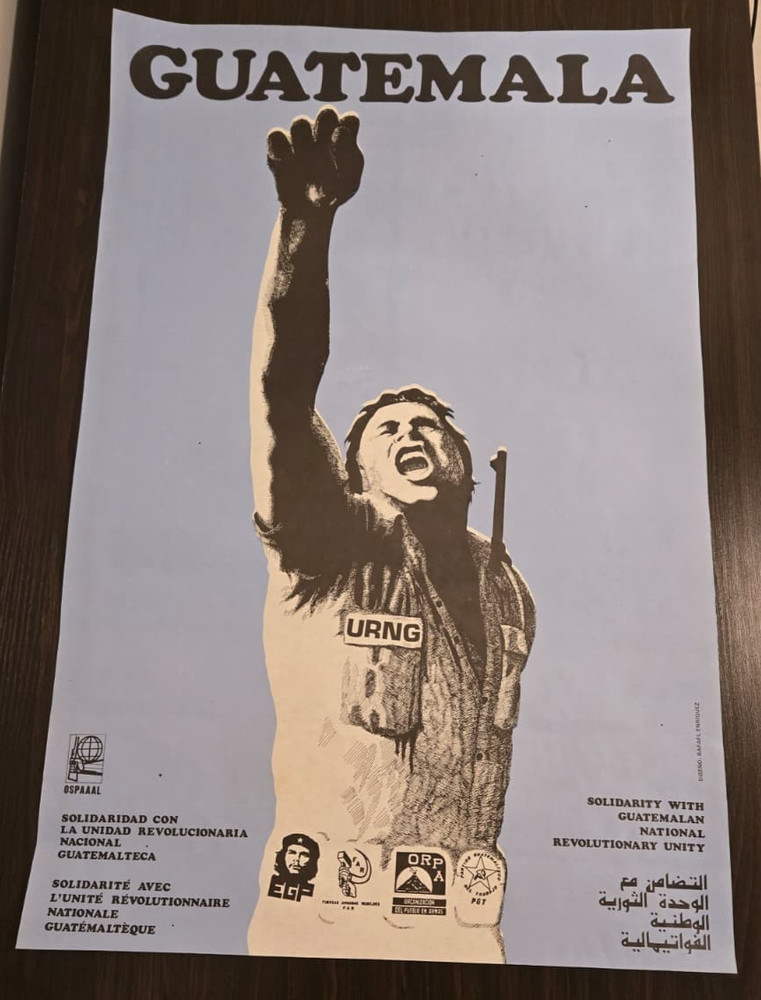 ORIGINAL OSPAAAL Cuban Political Poster; GUATEMALA, SOLIDARITY with URNG.
