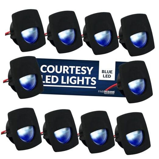 10-Pack Blue LED Square Boat Companion Way Lights