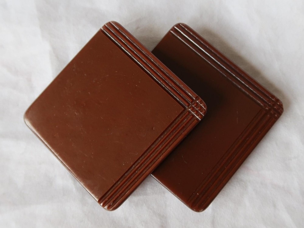 Rare Art Deco Bakelite Woman's Belt Buckle Chocolate Brown 4