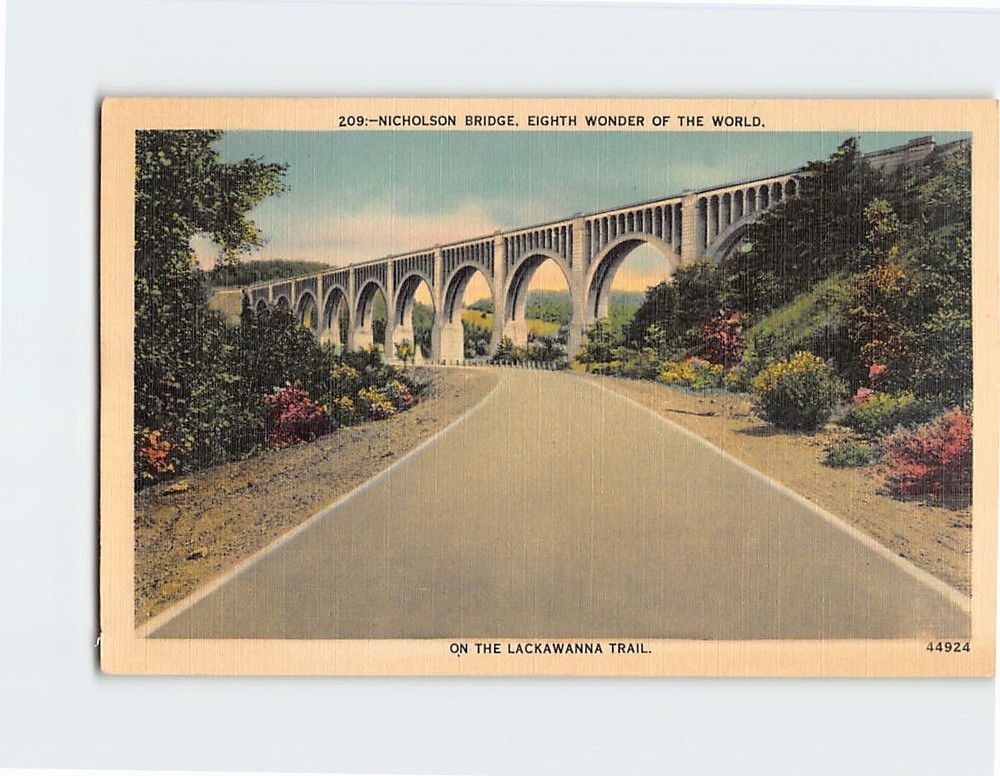 Postcard Nicholson Bridge On Lackawanna Trail Pennsylvania