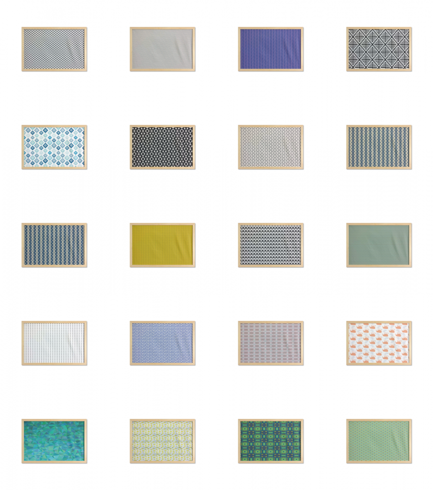 Ambesonne Abstract Shape Wall Art Wide Frame for Living Room or Bathrooms-image