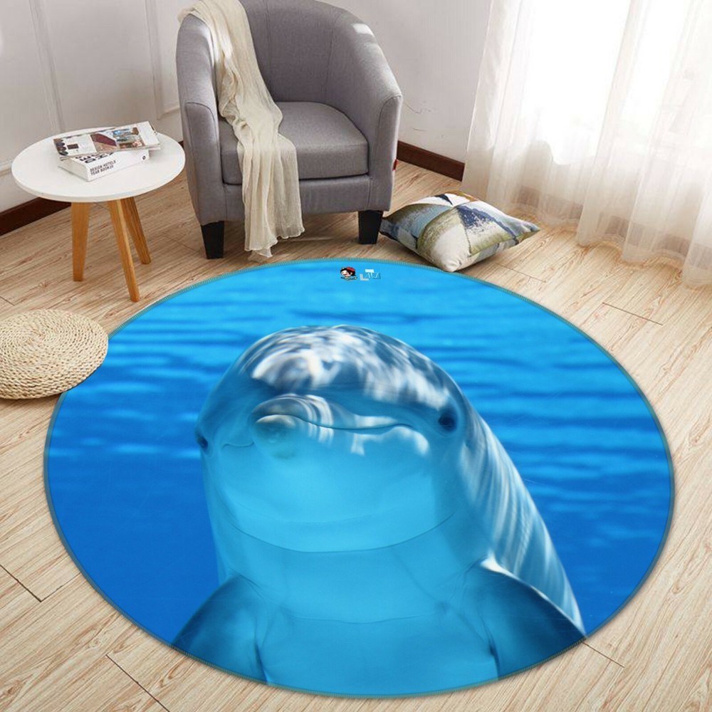 3D Dolphin Ocean NAO3598 Game Rug Mat Elegant Photo Carpet Mat Fay