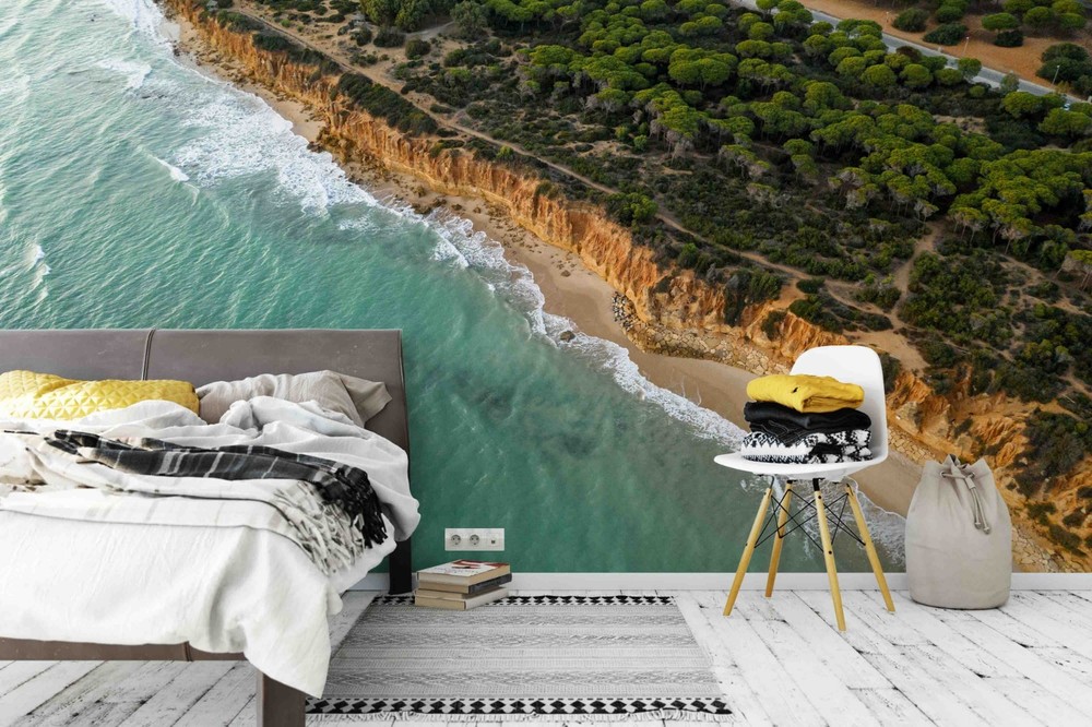 3D Tropical Forest Sea Landscape Wall Murals Wallpaper Murals Wall Sticker