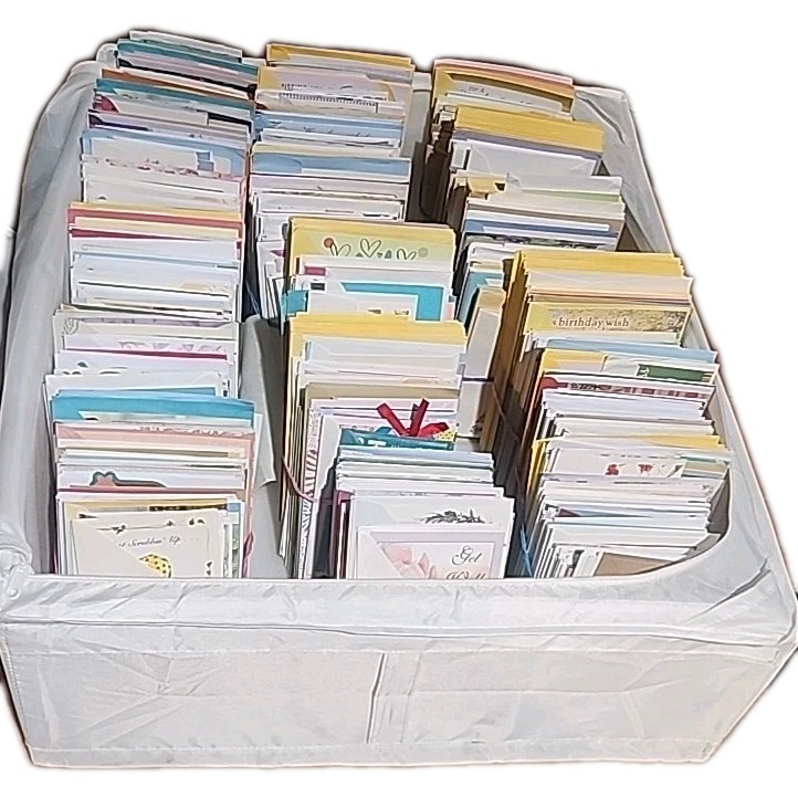 100 Mixed Random Greeting Cards, Envelopes, & Stamps Lot High Quality Vtg To Now