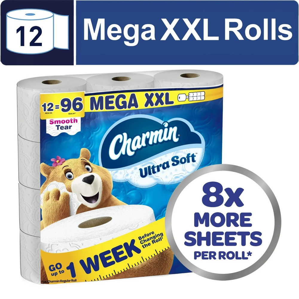 Charmin Ultra Soft Toilet Paper 12 Mega Rolls 440 Sheets Each