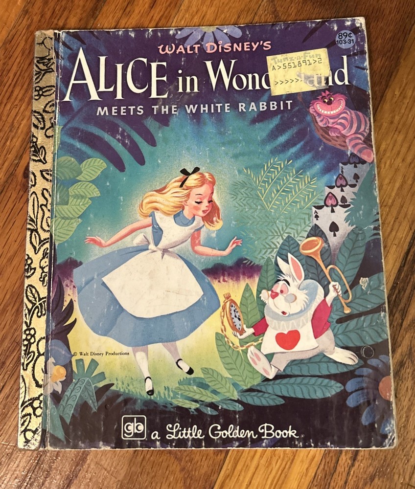 Little Golden Book~Alice in Wonderland Meets the White Rabbit~1951 VTG Hardcover