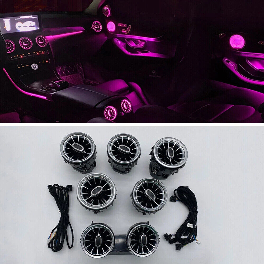 3 Colors Air Vent LED Ambient Light For Mercedes Benz C-Class W205 GLC 2015-2018