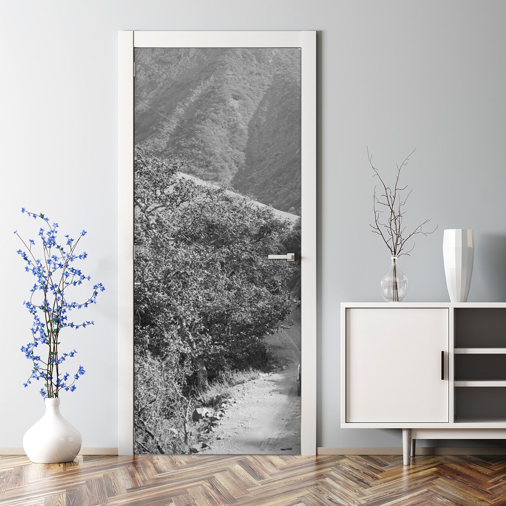 Decal grey Hills Bubble Free Door sticker Home Decor Decal self-adhesive