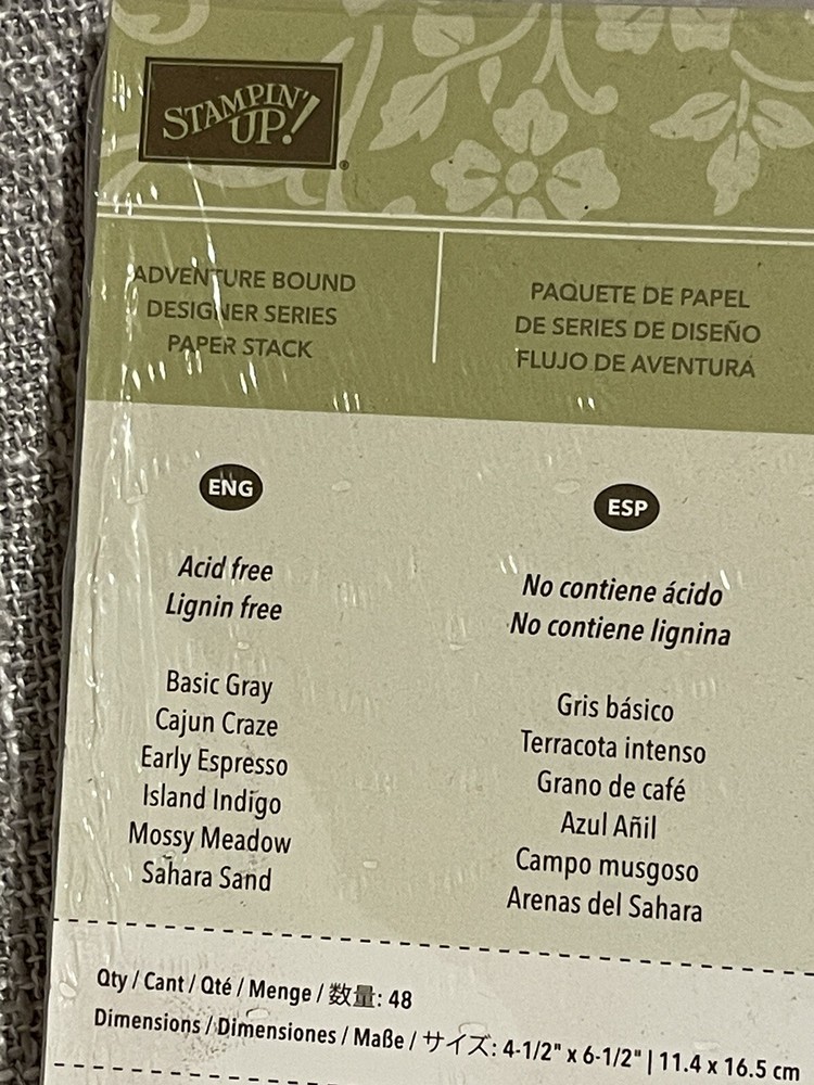 Stampin’ Up! Adventure Bound Designer Series Paper Stack New Sealed